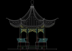 某古典中式风格八角亭设计CAD施工图