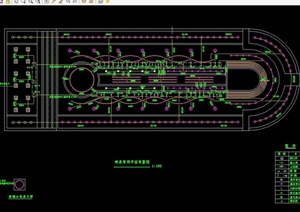 现代风格详细喷泉平面图设计cad施工图