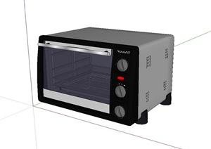 某烤箱微波炉电器厨房设施设计SU(草图大师)模型