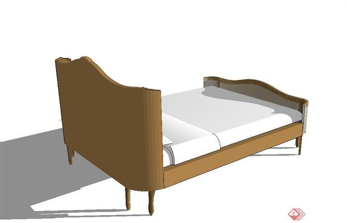 某简欧式小木床设计su模型(3)