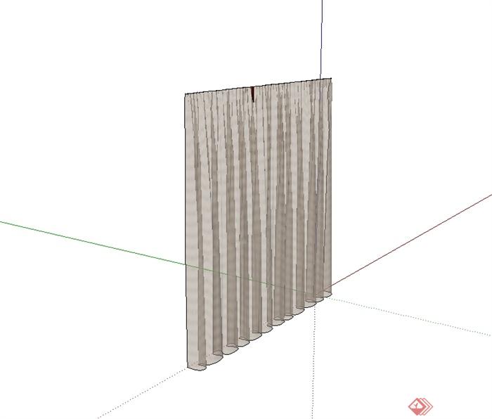 关闭的窗帘设计su模型(2)