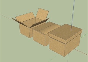 纸盒箱素材设计SU(草图大师)模型