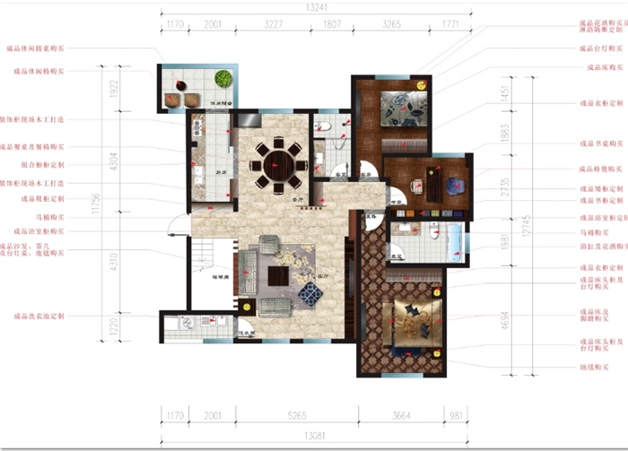南昌友邦两层别墅室内装修方案（包括施工前照片+方案+CAD施工图）(3)