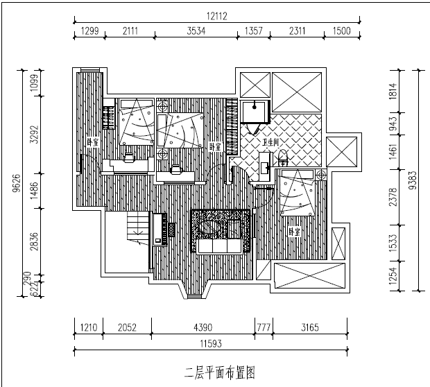 南昌友邦两层别墅室内装修方案（包括施工前照片+方案+CAD施工图）(5)