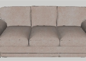 3人座位的帆布沙发SU(草图大师)模型