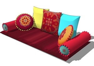 某现代风格沙发枕头靠枕设计SU(草图大师)模型
