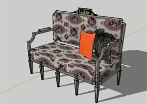 欧式沙发椅详细设计SU(草图大师)模型