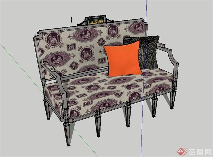 欧式沙发椅详细设计su模型(2)