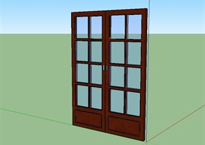 某现代风格木质玻璃门设计SU(草图大师)模型