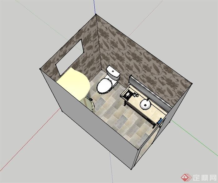 某现代风格浴室空间设计su模型(3)