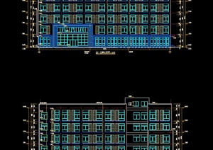 某现代风格多层公安局建筑楼设计cad施工图