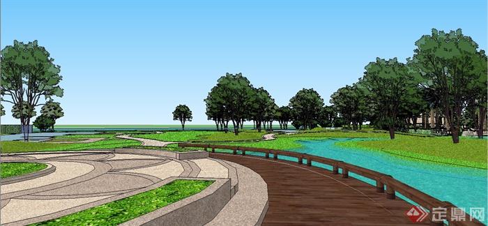 某欧式风格精致公园景观规划设计SU模型(5)