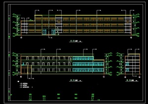 某现代风格大学教学楼建筑设计CAD方案图