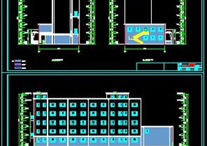 五层框架结构教学楼建筑结构水暖电全套施工图-3425平79张CAD图