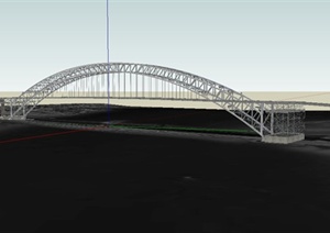 某精致现代风格桥路设计SU(草图大师)模型