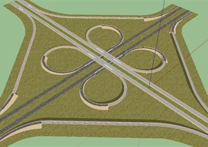 高速公路立交桥设计SU(草图大师)模型