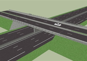 某高速公路立交桥设计SU(草图大师)模型