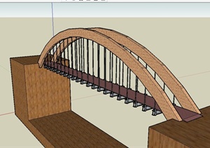 某简约现代风格渡河大桥设计SU(草图大师)模型