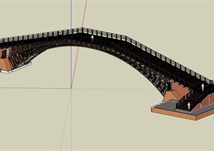 某现代中式风格大型桥路设计SU(草图大师)模型