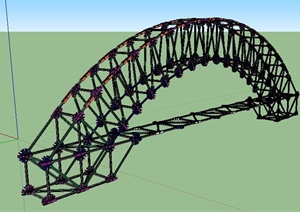 拱形桥钢结构SU(草图大师)模型