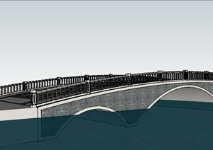 某现代中式风格拱桥设计SU(草图大师)模型