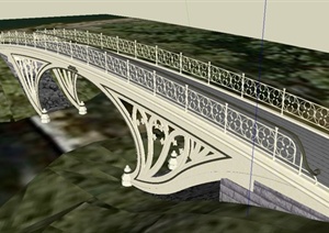 某欧式风格桥梁设计SU(草图大师)模型