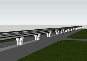 简约现代高速公路设计SU(草图大师)模型