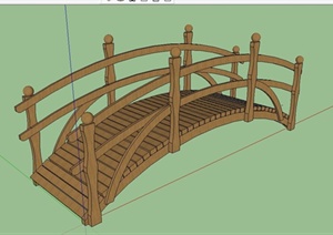 现代中式风格园桥拱桥设计SU(草图大师)模型