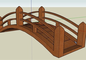 中式木拱桥SU(草图大师)模型