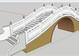 简约石桥拱桥设计SU(草图大师)模型