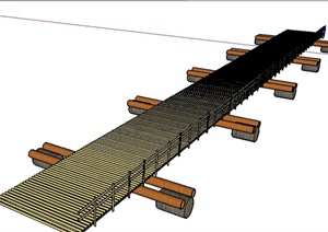 两款现代木桥设计SU(草图大师)模型