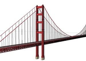 简约现代桥梁单体设计SU(草图大师)模型