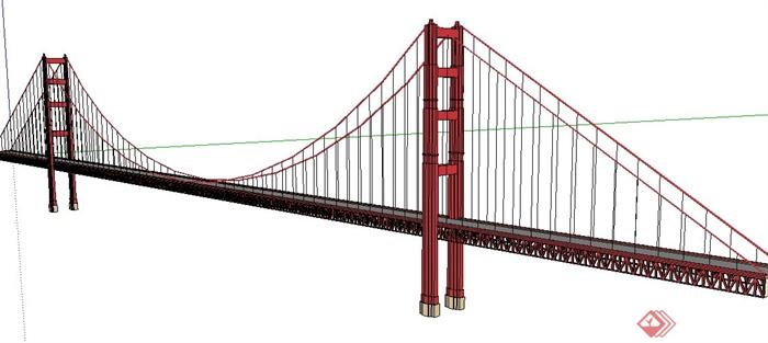 简约现代桥梁单体设计su模型(2)