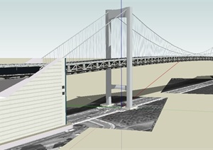 现代桥梁建筑SU(草图大师)模型