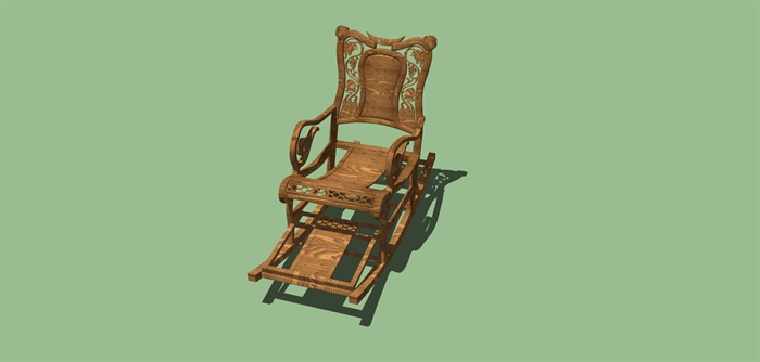 中式搖椅su模型
