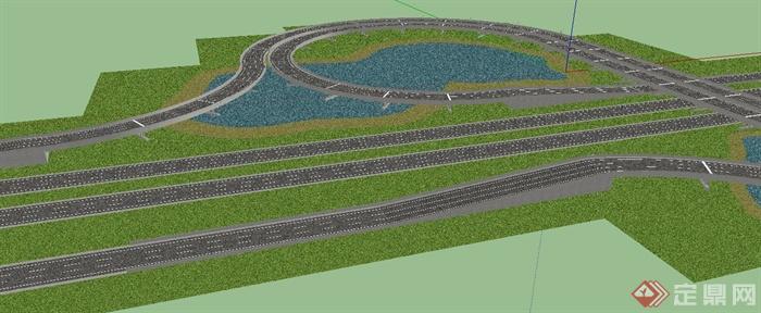 简约高速道路设计su模型(3)