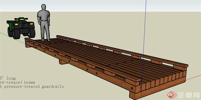 景观木板桥su模型(1)