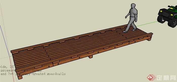 景观木板桥su模型(3)