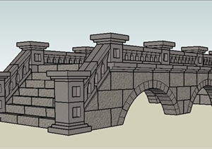 园林景观石桥设计SU(草图大师)模型