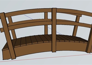 简约木质小桥设计SU(草图大师)模型
