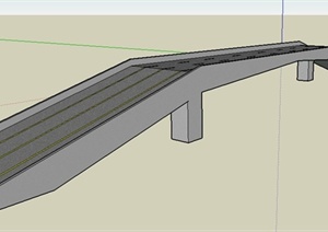 简约车行桥梁设计SU(草图大师)模型