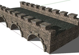 园林景观石桥单体设计SU(草图大师)模型