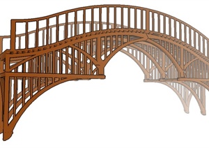 景观木桥单体设计SU(草图大师)模型