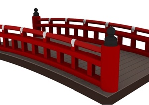 中式景观桥设计SU(草图大师)模型