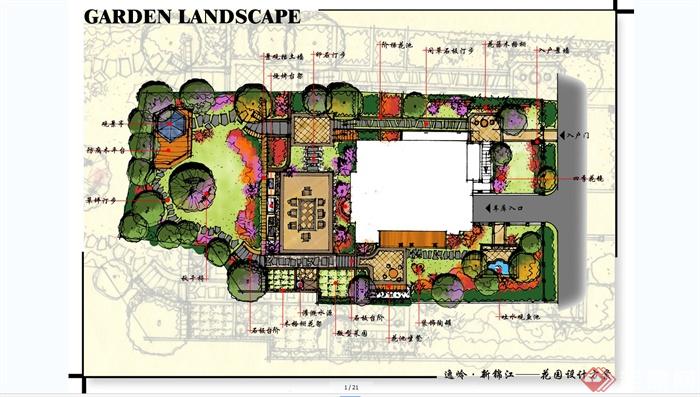 某东南亚风格别墅庭院景观规划设计CAD施工图含JPG效果图(7)