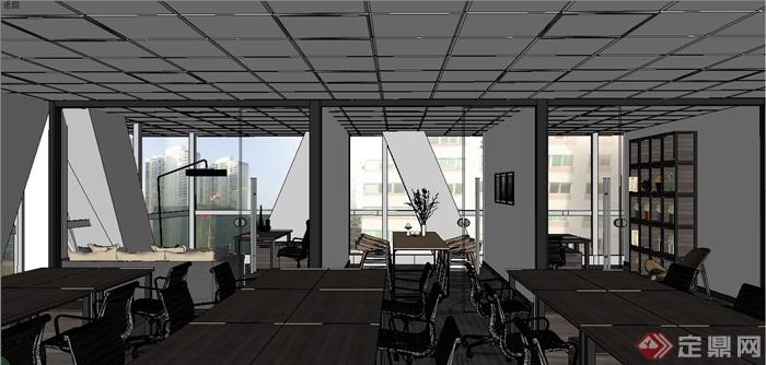 现代高档办公室室内装饰设计SU模型(5)
