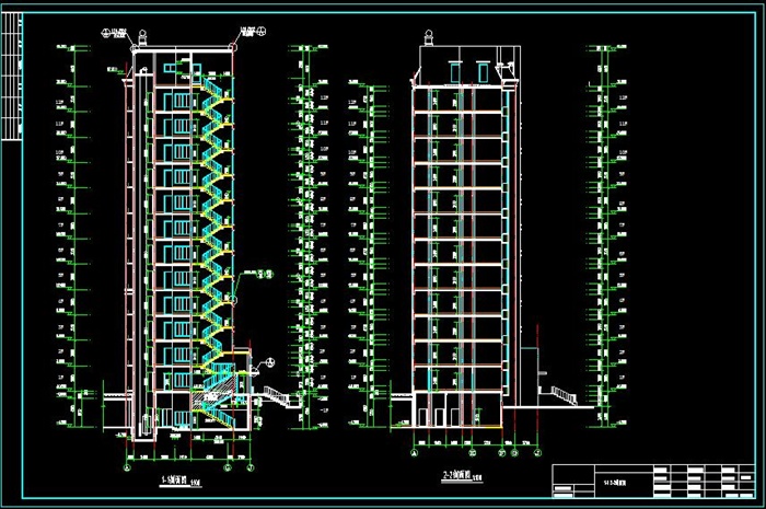高层(F12)框架结构住宅楼(3单元一梯两户三室两厅一厨一卫约110平)建筑施工图-10593平_t3(7)