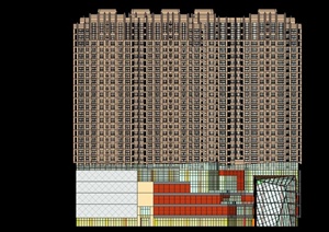 某现代风格高层商业住宅综合体建筑设计SU(草图大师)模型