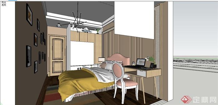 某现代风格住宅室内装饰设计SU模型含JPG效果图(7)