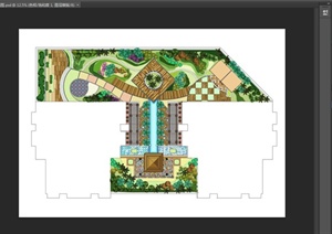 某现代风格屋顶花园景观规划设计PSD彩平图